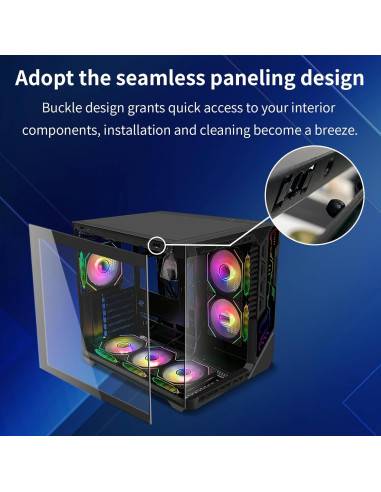 Caja de PC Gaming SZSKYING ATX Mid-Tower 9 Ventiladores ARGB