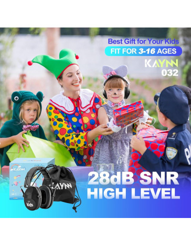 Auriculares KAYNN 032 para Niños - Protección Auditiva 28dB