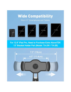 Soporte de Ventosa para iPad AboveTEK TS-136B Negro 4-11" 2