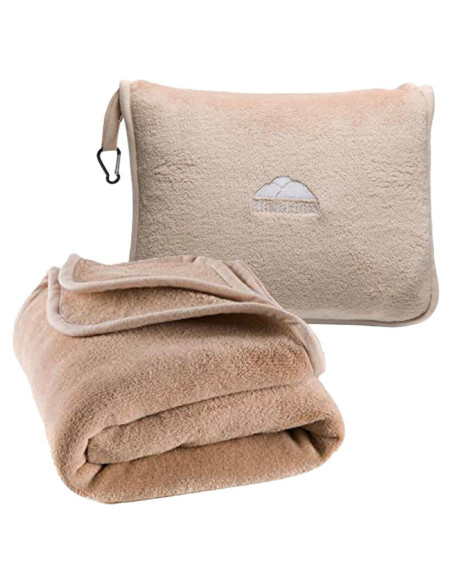 Manta de Viaje Premium BlueHills Beige con Almohada 2 en 1