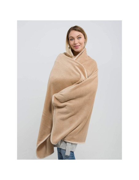 Manta de Viaje Premium BlueHills Beige con Almohada 2 en 1