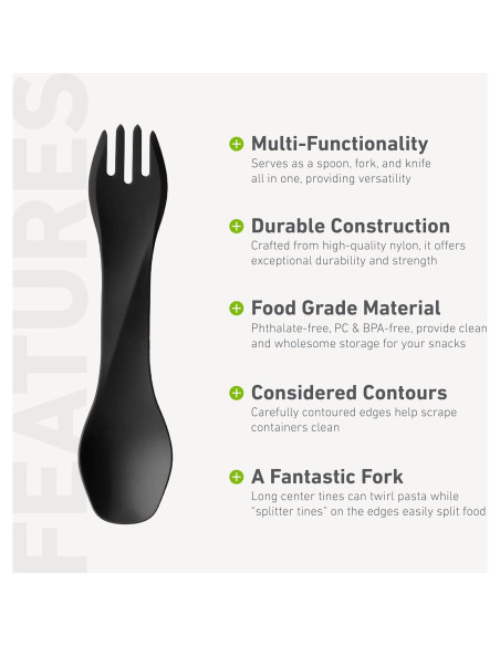 humangear GoBites Uno Spork Multifuncional Negro 13.6g