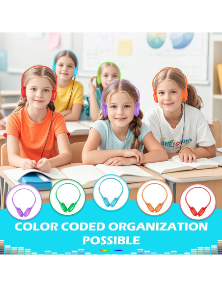 Auriculares para Niños MENGLALA Paquete de 10 Multicolor