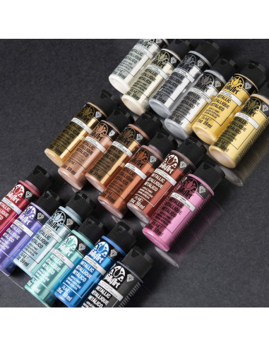 Juego de Pintura Acrílica FolkArt 18 Colores Metálicos 2 oz