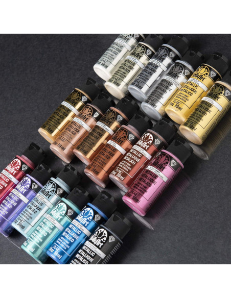 Juego de Pintura Acrílica FolkArt 18 Colores Metálicos 2 oz