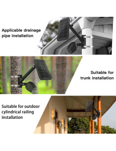 Soporte de Montaje en Poste HOLACA para Panel Solar Arlo - Negro 2
