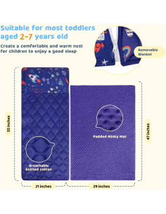 Colchoneta de Siesta YCDTMY con Almohada 139.7x73.7 cm Azul 2