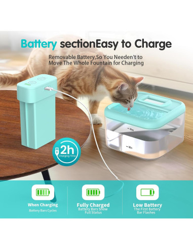 Fuente de Agua Inalámbrica RUXAN para Gatos y Perros con Sensor