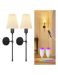 Apliques de Pared Inalámbricos FULEN LED 10000mAh 2P Negro