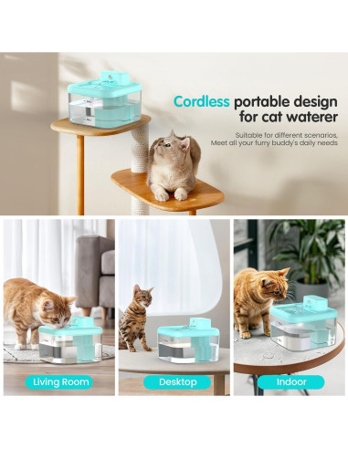 Fuente de Agua Inalámbrica RUXAN para Gatos y Perros con Sensor