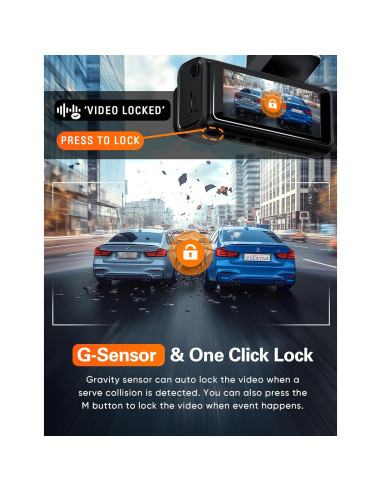 Cámara Dash 4K Navycrest A2Pro WiFi 5G Doble con 64GB