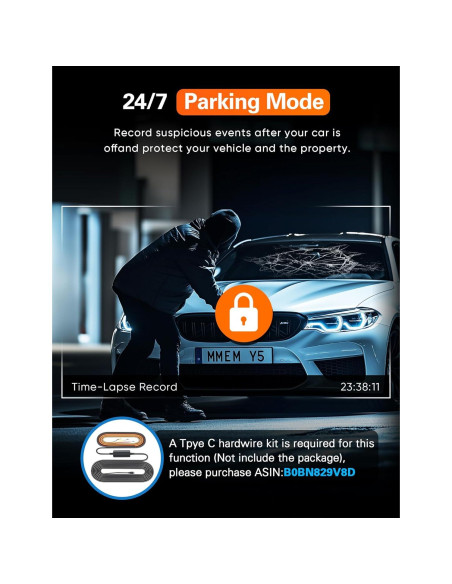 Cámara Dash 4K Navycrest A2Pro WiFi 5G Doble con 64GB