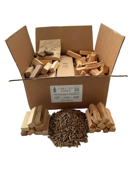 Kit de Leña MINI Table Top Timber - 7.26 kg - Troncos y Pellets