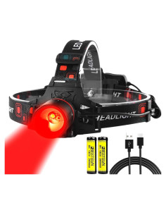 Linterna Frontal Roja LUXNOVAQ Recargable LED 3 Modos