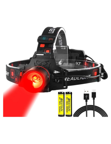 Linterna Frontal Roja LUXNOVAQ Recargable LED 3 Modos