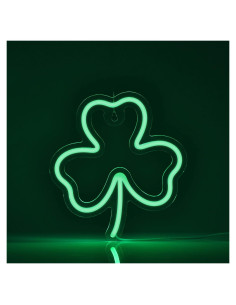 Cartel de Neón Trébol LED Roouneon 280mm x 250mm Verde