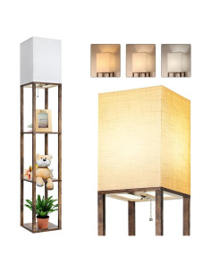 Lámpara de Pie Dott Arts con Estantes y Bombilla LED 3 Colores