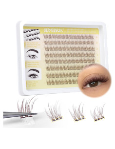 Pestañas Autoadhesivas JIMIRE Marrón Wispy 10-12MM Reutilizables