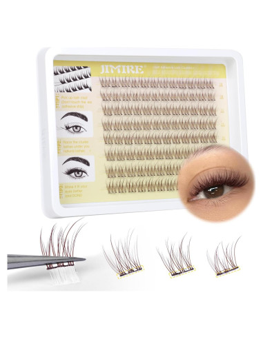 Pestañas Autoadhesivas JIMIRE Marrón Wispy 10-12MM Reutilizables