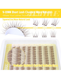 Pestañas Autoadhesivas JIMIRE Marrón Wispy 10-12MM Reutilizables 2