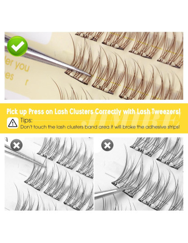 Pestañas Autoadhesivas JIMIRE Marrón Wispy 10-12MM Reutilizables