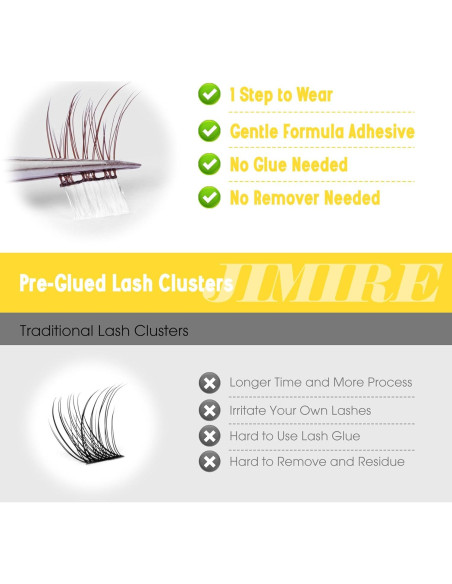 Pestañas Autoadhesivas JIMIRE Marrón Wispy 10-12MM Reutilizables Pestañas Autoadhesivas JIMIRE Marrón Wispy 10-12MM Reutilizables