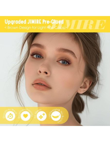 Pestañas Autoadhesivas JIMIRE Marrón Wispy 10-12MM Reutilizables Pestañas Autoadhesivas JIMIRE Marrón Wispy 10-12MM Reutilizables