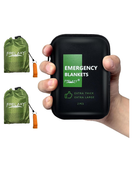 Manta de Emergencia Frelaxy 2 Paquete - Extra Gruesa 210.82x152.4 cm