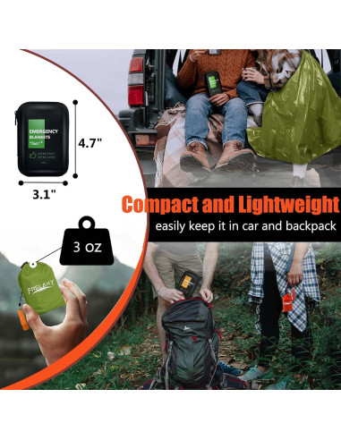 Manta de Emergencia Frelaxy 2 Paquete - Extra Gruesa 210.82x152.4 cm