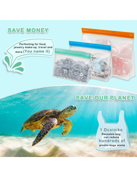 Bolsas Reutilizables Dcsioike 20 Piezas - A Prueba de Fugas