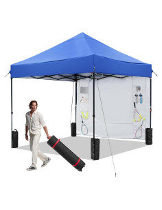 Carpa Plegable Kendane 3.05x3.05m Azul con 1 Pared Lateral