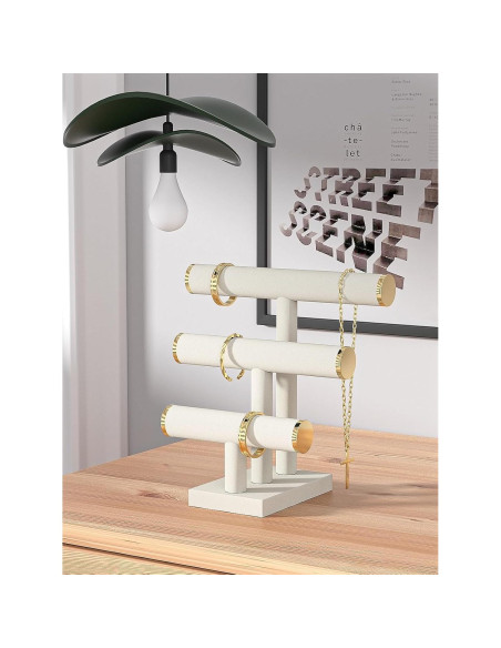 Soporte para Pulseras Julysky Beige 3 Niveles Organizador Joyas