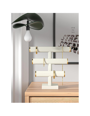 Soporte para Pulseras Julysky Beige 3 Niveles Organizador Joyas