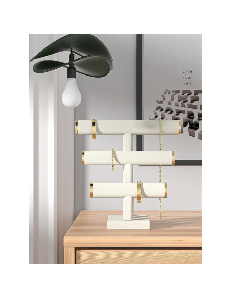Soporte para Pulseras Julysky Beige 3 Niveles Organizador Joyas