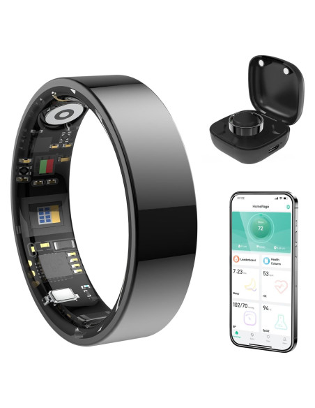Anillo Inteligente de Salud Evelame R11 Negro IP68 Control Gestos Anillo Inteligente de Salud Evelame R11 Negro IP68 Control Gestos
