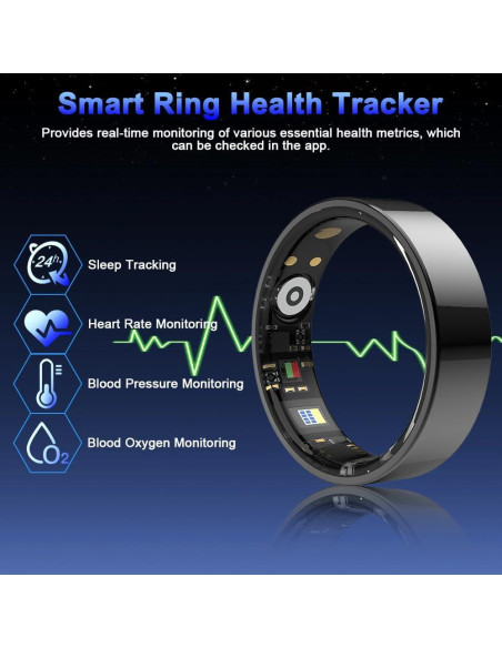 Anillo Inteligente de Salud Evelame R11 Negro IP68 Control Gestos Anillo Inteligente de Salud Evelame R11 Negro IP68 Control Gestos