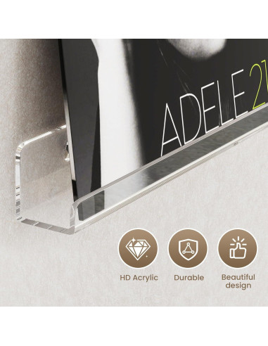 Estante Flotante Acrílico Gotega 30 cm para Discos de Vinilo