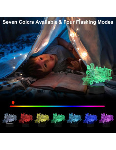 Luz Nocturna 3D Tren de Vapor Oboist con Control Remoto 2