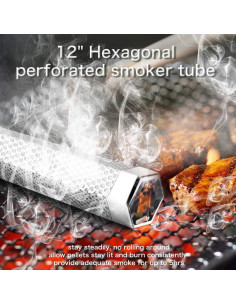 Tubo Ahumador de Pellet LANNEY 30.5 cm Acero Inoxidable 2