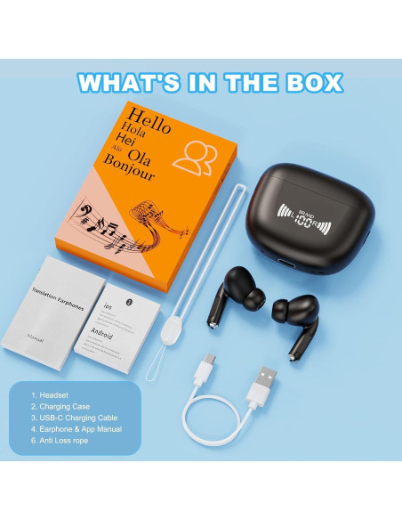 Auriculares Traductores Bluetooth EFOTIML A8 144 Idiomas ANC Auriculares Traductores Bluetooth EFOTIML A8 144 Idiomas ANC