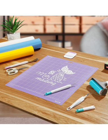 Alfombrilla de Corte AOOIIN 30.48x30.48 cm Azul Ligero para Cricut