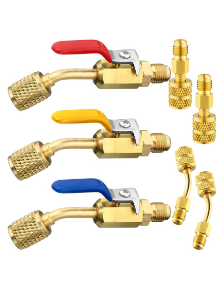 Mudder Válvula de Bola Compacta 7 Piezas para Refrigerante HVAC