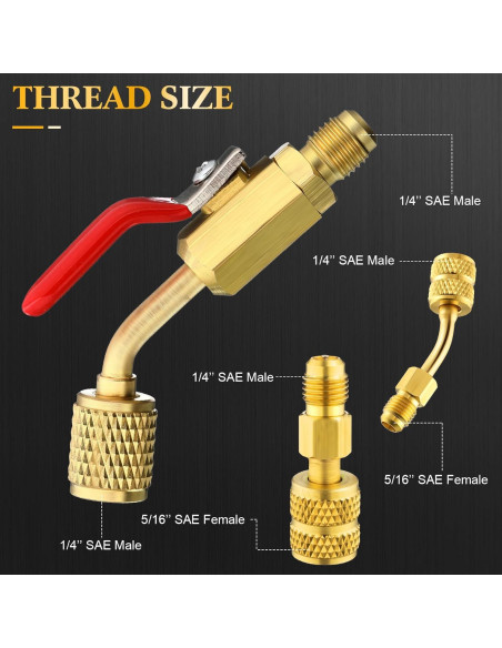 Mudder Válvula de Bola Compacta 7 Piezas para Refrigerante HVAC