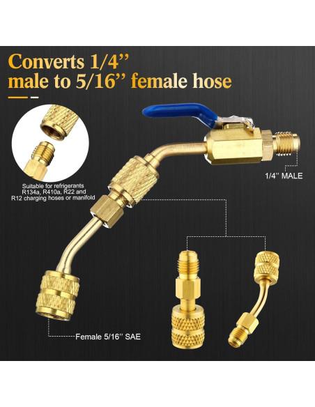 Mudder Válvula de Bola Compacta 7 Piezas para Refrigerante HVAC