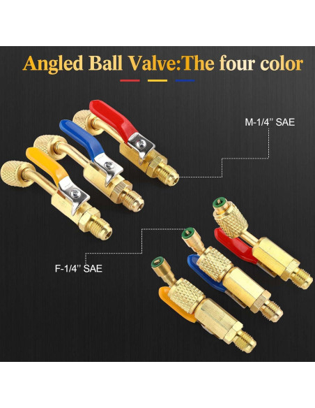 Mudder Válvula de Bola Compacta 7 Piezas para Refrigerante HVAC