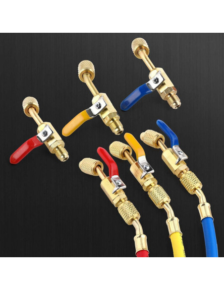 Mudder Válvula de Bola Compacta 7 Piezas para Refrigerante HVAC