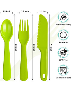 Juego de Cubiertos Reutilizables para Niños Jawbush 12 Piezas 2