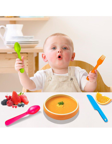 Juego de Cubiertos Reutilizables para Niños Jawbush 12 Piezas
