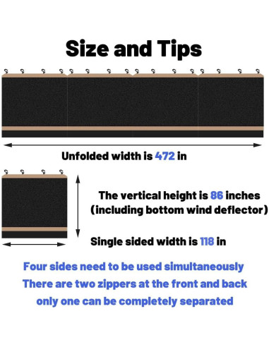 Mosquitera 10x10 MQoutdoor con Puerta y Deflector de Viento