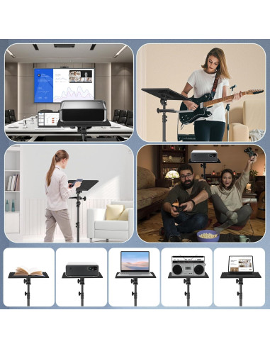 Soporte de Proyector y Laptop OUKMIC con Ruedas y Altura Ajustable